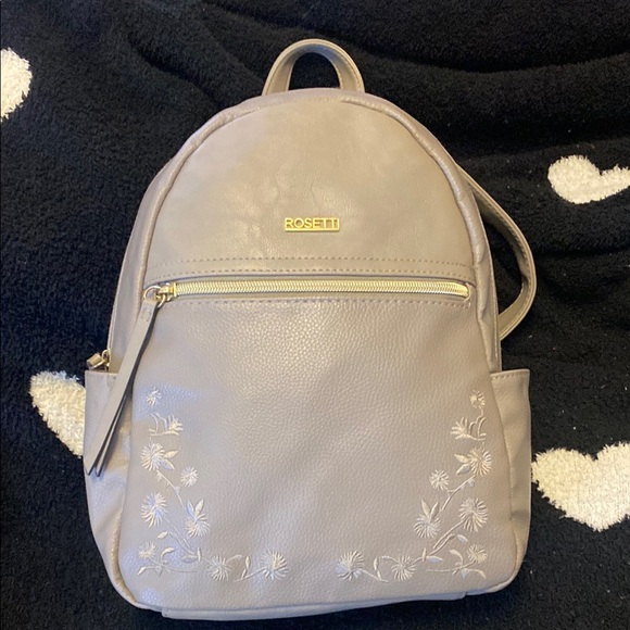 Rosetti Handbags - Rosetti Floral Embroidered Gray Backpack for Women EUC